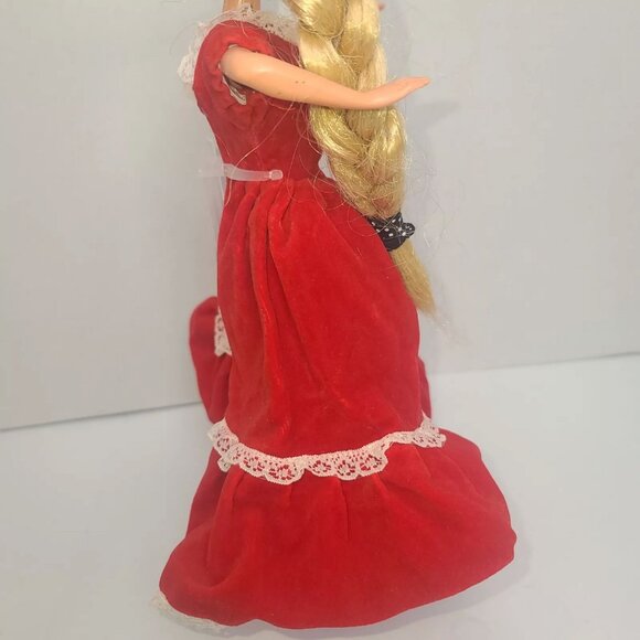 Lucky Inc. Brand Vintage Red Velvet Barbie Doll Sized Dress - Picture 4 of 7
